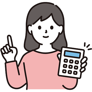 電卓を手に持つ女性のイラスト